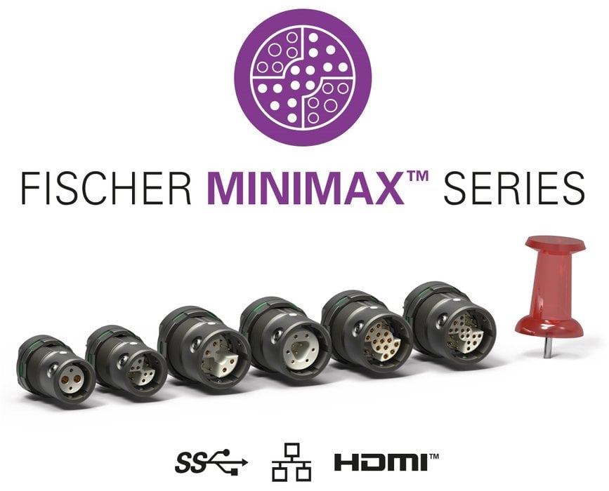 Conectividad de datos de alta velocidad en miniatura: Fischer MiniMaxTM Series ya está disponible con Ethernet AWG24 y sellado IP68 hasta 20 m/24 h